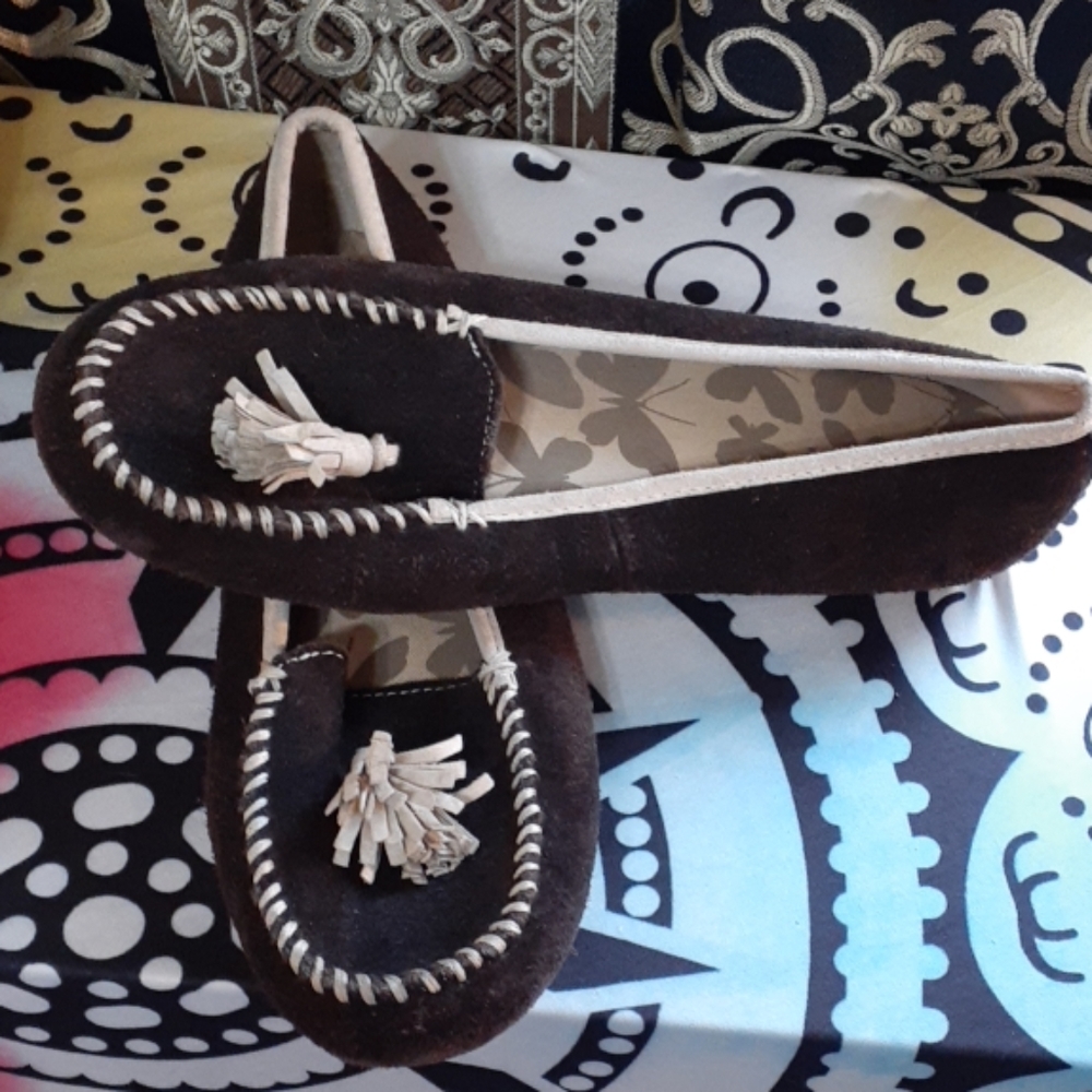 LANDS' END Moccasins w/Tassels